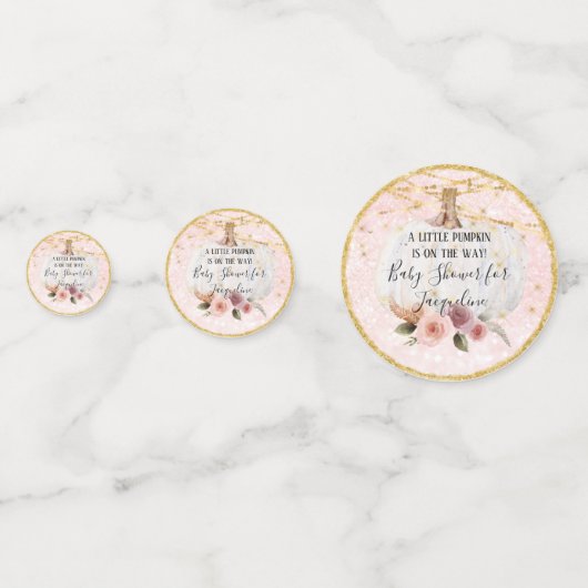 Een beetje pompoen goud glitter roze bloem Confett Confetti (Voorkanten)