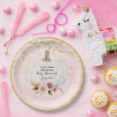 Een beetje pompoen gouden glitter Waterverf bloeme Papieren Bordje (Feest)