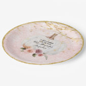 Een beetje pompoen gouden glitter Waterverf bloeme Papieren Bordje (Gekanteld)