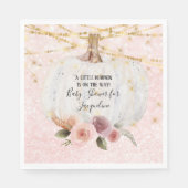 Een beetje pompoen gouden glitter Waterverf bloeme Servet (Voorkant)