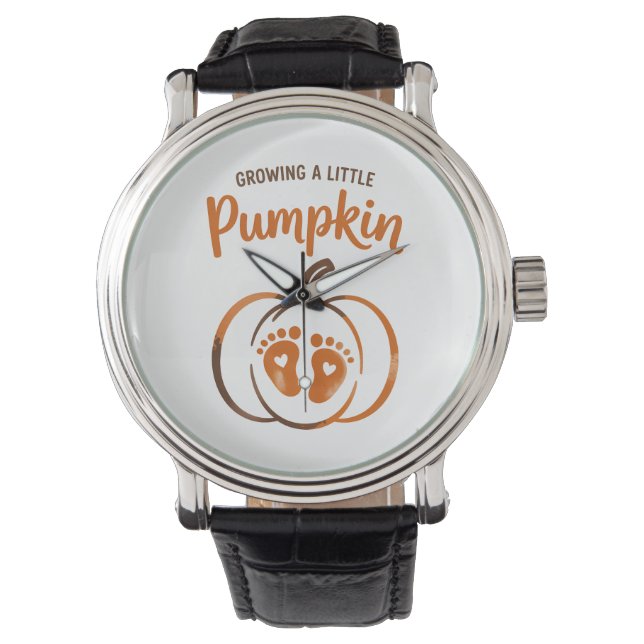 Een beetje pompoen Grappige Herfst Horloge (Voorkant)