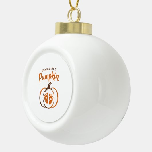 Een beetje pompoen Grappige Herfst Keramische Bal Ornament (Rechts)