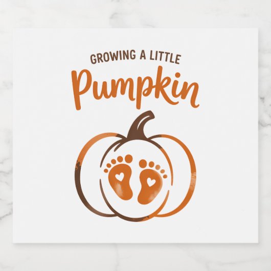 Een beetje pompoen Grappige Herfst Sparkling Wijnetiket (Enkel label)