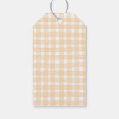 Een beetje pompoen grillige gingham Baby shower Cadeaulabel (Achterkant)