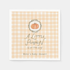 Een beetje pompoen grillige gingham Baby shower Servet
