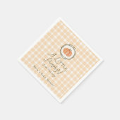 Een beetje pompoen grillige gingham Baby shower Servet (Hoek)