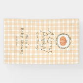 Een beetje pompoen grillige gingham Baby shower Spandoek (Horizontaal)