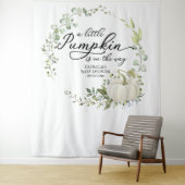 Een beetje pompoen groen Baby shower achtergrond Wandkleed (In situ)