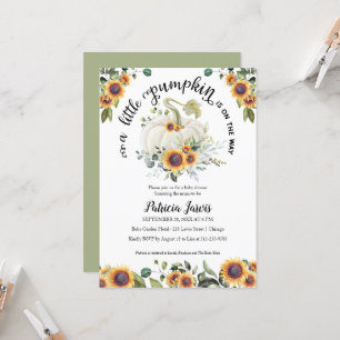 Een beetje pompoen groen baby shower uitnodiging