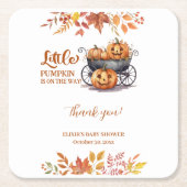 Een beetje pompoen Halloween Herfst Baby shower Kartonnen Onderzetters (Voorkant)