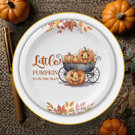 Een beetje pompoen Halloween Herfst Baby shower Papieren Bordje