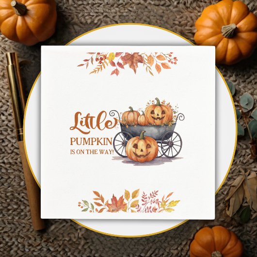 Een beetje pompoen Halloween Herfst Baby shower Servet