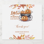 Een beetje pompoen Halloween Herfst Baby shower Sparkling Wijnetiket (Enkel label)