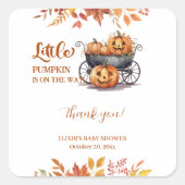Een beetje pompoen Halloween Herfst Baby shower Vierkante Sticker (Voorkant)
