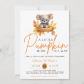 Een beetje pompoen Herfst Autumn KOALA Baby shower Kaart (Voorkant)