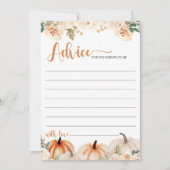 Een beetje pompoen Herfst Baby shower advies Kaart (Voorkant)