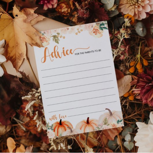 Een beetje pompoen Herfst Baby shower advies Kaart