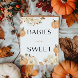 Een beetje pompoen Herfst Baby shower baby's zijn Reclamebord Met Voetstuk