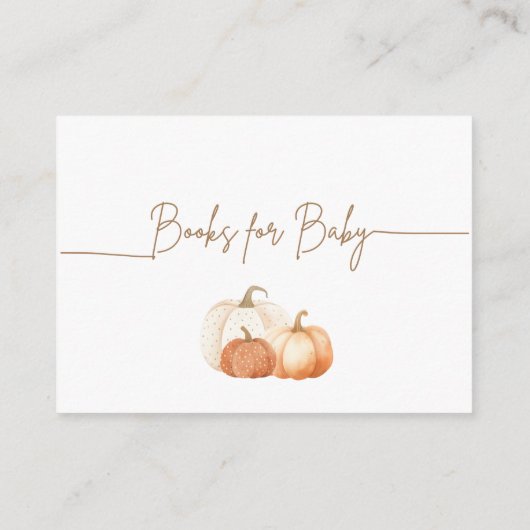 Een beetje pompoen Herfst Baby shower Boek Aanvraa Informatiekaartje (Achterkant)