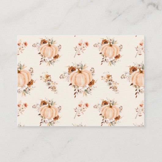 Een beetje pompoen Herfst Baby shower boeken voor  Informatiekaartje (Achterkant)