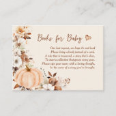 Een beetje pompoen Herfst Baby shower boeken voor  Informatiekaartje (Voorkant)