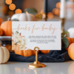 Een beetje pompoen Herfst Baby shower boeken voor  Informatiekaartje<br><div class="desc">Introductie van onze "A Little Pumpkin" Herfst Baby shower Boeken voor Baby Enclosure Kaart, ontworpen om een charmante touch toe te voegen aan uw herfstfeest. Deze kaart heeft een schattig pompoenontwerp, ideaal om gasten aan te moedigen een favoriet boek mee te nemen in plaats van een kaart voor de baby....</div>