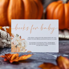 Een beetje pompoen Herfst Baby shower boeken voor Informatiekaartje