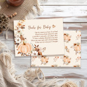 Een beetje pompoen Herfst Baby shower boeken voor  Informatiekaartje