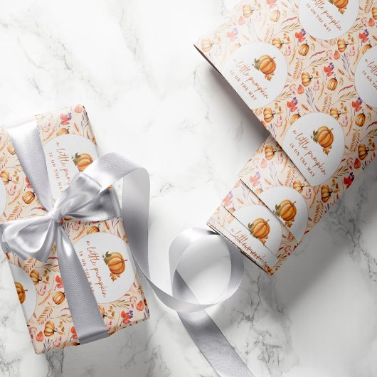 Een beetje pompoen Herfst baby shower Cadeaupapier