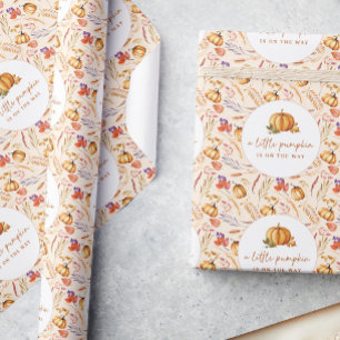 Een beetje pompoen Herfst baby shower Cadeaupapier