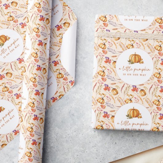 Een beetje pompoen Herfst baby shower Cadeaupapier