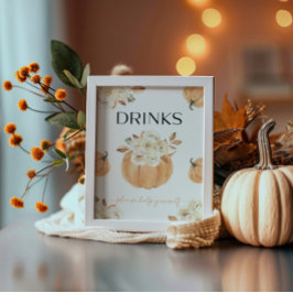 Een beetje pompoen Herfst Baby shower Drinken teke Reclamebord Met Voetstuk