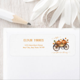 Een beetje pompoen Herfst Baby shower Genderneutra Etiket