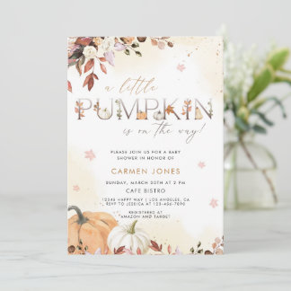 Een beetje pompoen Herfst Baby shower Genderneutra Kaart