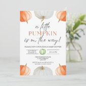 Een beetje pompoen Herfst Baby shower Genderneutra Kaart (Staand voorkant)