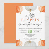 Een beetje pompoen Herfst Baby shower Genderneutra Kaart (Voorkant / Achterkant)