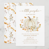 Een beetje pompoen Herfst Baby shower Genderneutra Kaart (Voorkant / Achterkant)