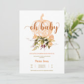 Een beetje pompoen Herfst Baby shower Genderneutra Kaart (Staand voorkant)