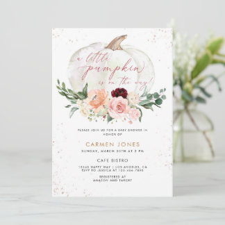 Een beetje pompoen Herfst Baby shower Genderneutra Kaart