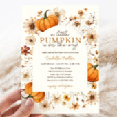 Een beetje pompoen Herfst Baby shower Genderneutra Kaart