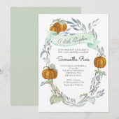 Een beetje pompoen Herfst Baby shower Genderneutra Kaart (Voorkant / Achterkant)