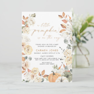 Een beetje pompoen Herfst Baby shower Genderneutra Kaart