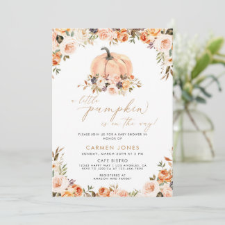 Een beetje pompoen Herfst Baby shower Genderneutra Kaart