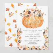 Een beetje pompoen Herfst Baby shower Genderneutra Kaart (Voorkant / Achterkant)