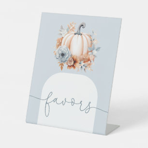 Een beetje pompoen Herfst Baby shower gunsten Reclamebord Met Voetstuk