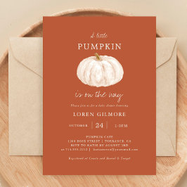 Een beetje pompoen herfst Baby shower Kaart