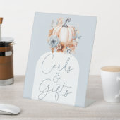 Een beetje pompoen Herfst Baby shower Kaarten en g Reclamebord Met Voetstuk (Insitu)