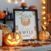 Een beetje Pompoen Herfst Baby shower Luier Raffle Reclamebord Met Voetstuk