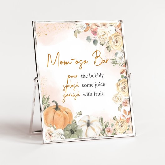 Een beetje pompoen Herfst Baby shower Moeder Osa B Poster