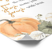 Een beetje pompoen Herfst Baby shower Moeder Osa B Poster (Hoek)